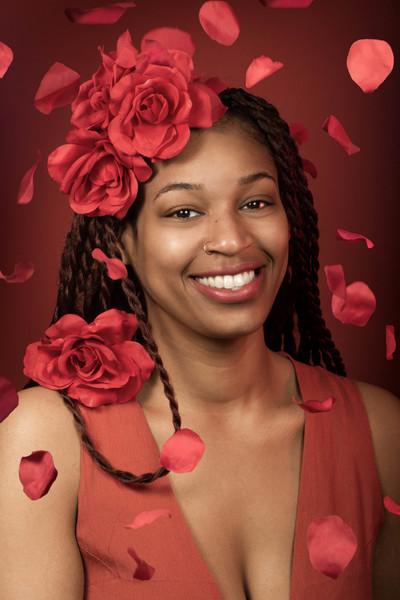Creative Beauty Portrait with rose petals